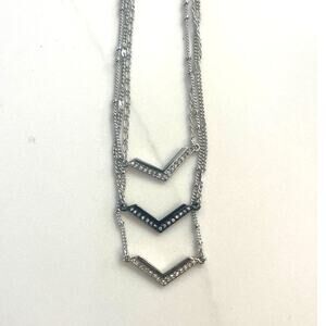 White House Black Market 3-Tier Chevron Necklace NWT
